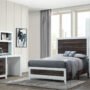 ELLA OAK/WHITE TWIN BED GROUP