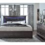 SONOMA METALLIC GREY KING BED GROUP WITH LED