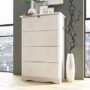 4141- 100% Solid Wood 4-Jumbo Drawer Chest with Lock, White