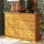 7515 - 100% Solid Wood Double Dresser, Honey Pine