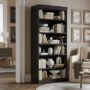 9407 - 100% Solid Wood 32"w x 72"h Bookcase, Black