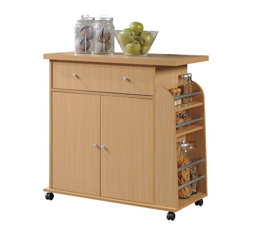 Kitchen Cart with Spice Rack